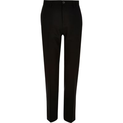 Black twill slim trousers